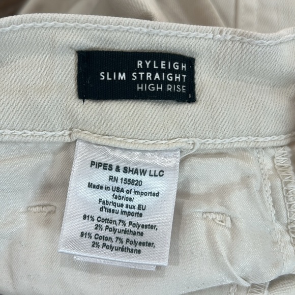 Veronica Beard Ryleigh High Rise Slim Straight Jeans Ecru Size 26/2 off white - Picture 8 of 16